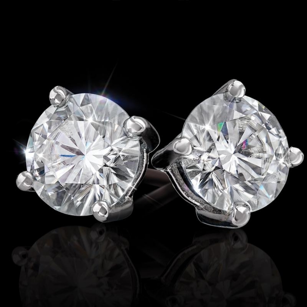 Sterling sliver Stater DiamondAura 1.00 carat earrings - Picture 2 of 4